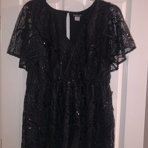 Venus black sequin romper